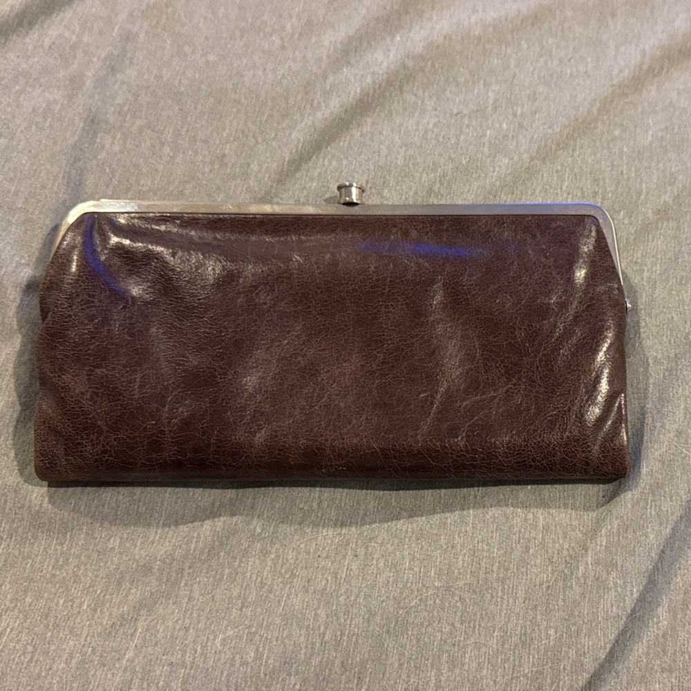 HOBO Dark Brown Leather Clutch Wallet